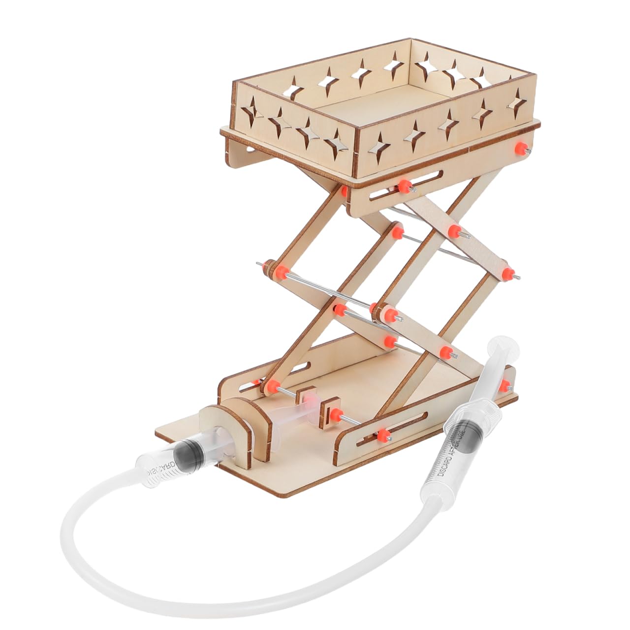 DEARMAMY DIY Wooden Hydraulic Lift Kit - STEM Educational Science Experiment for Kids & Schools, Lab Jack Scissor Lift Model, Hands-on Mechanical Engineering Building Set for Boys & Girls