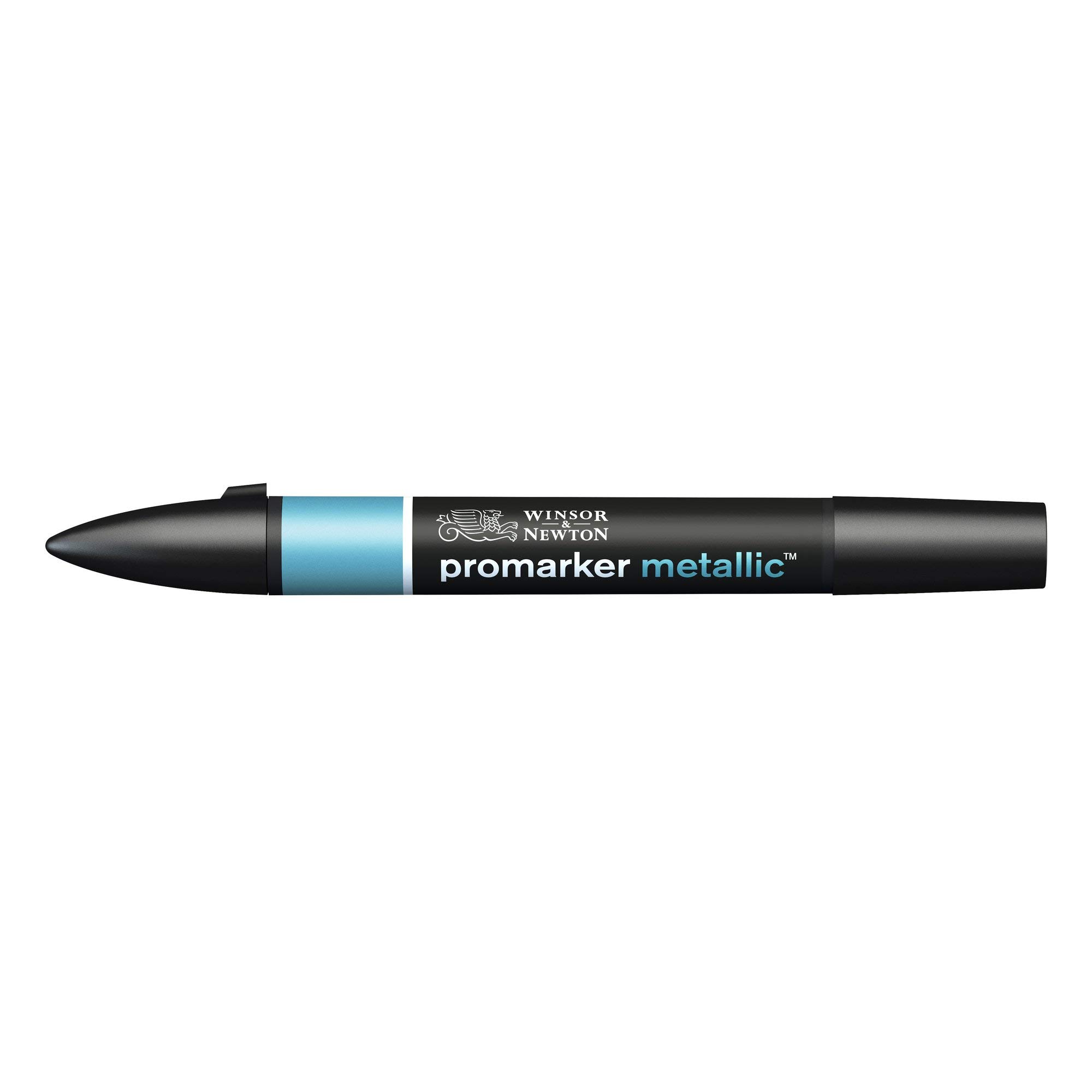 Winsor & Newton 0206695​ ProMarker Metallic Professional Layout Marker - 2 Tips, Fine and Wide for Drawings, Design and Layouts - Metallic Blue