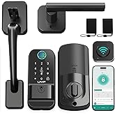 Smart Front Door Lock Set: UYF WiFi Fingerprint Keyless Entry Door Lock with Keypad, Bluetooth Digital Electronic Deadbolt Ha