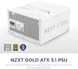 NZXT C1200 Gold ATX 3.1 Fully Modular Power Supply 1200W White view 2