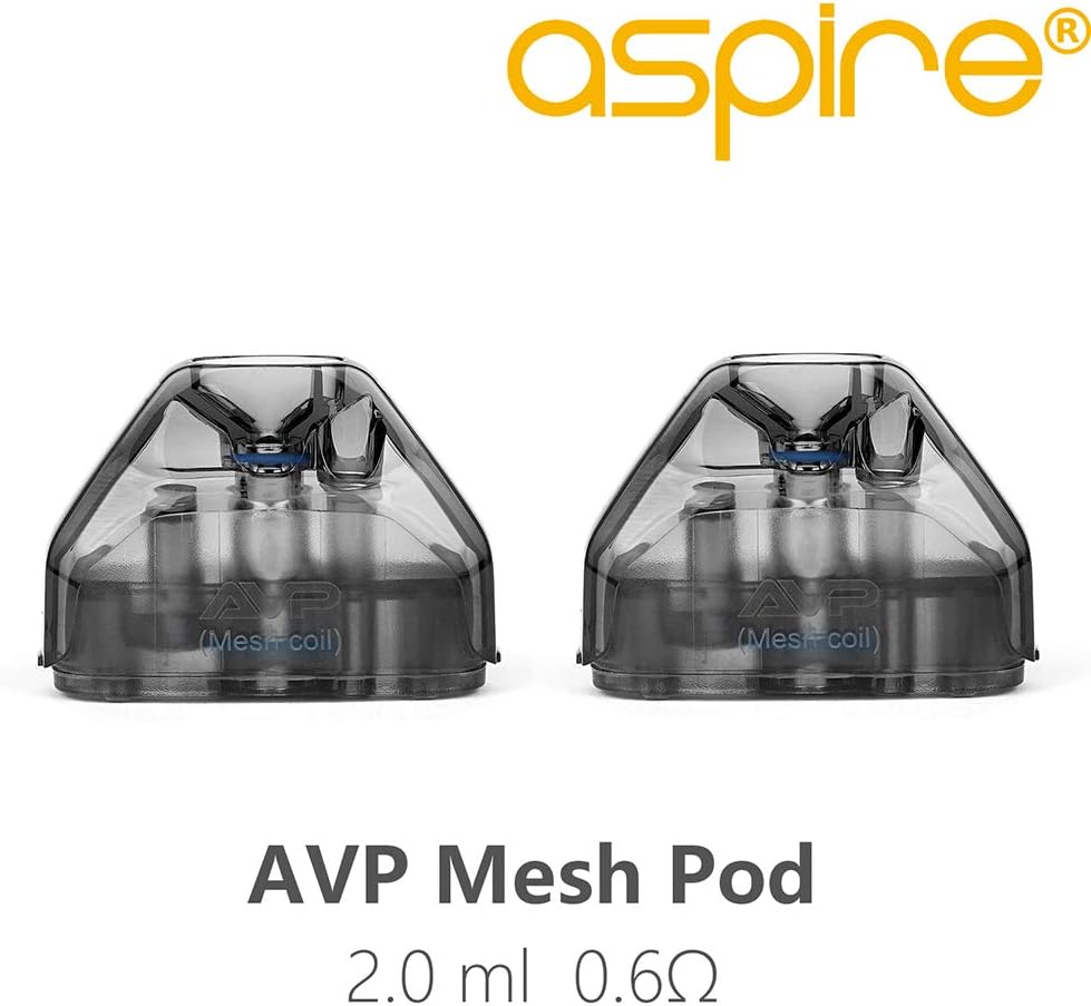 Aspire AVP Meshed Pod Cartridge (Pack of 4), 2ml 0.6Ω for AVP AIO Kit, Nicotine Free