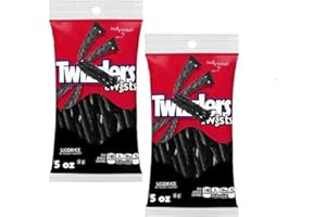 TUNDRAS Twists Black Licorice Twists 2 Pack - 5 oz Approx 40 Sticks Chewy Candy, Original Fat Free Licorice, Soft Black Licorice Flavor Candy 5 Oz. each bag