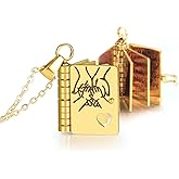 RANKEEF My Little Star Book Necklace - My Incredible Daughter Book Necklace Daughter Gifts from Dad Mom Mother Adjustable Silver 18k Gold Jewelry Openable with 6 Pages Gifts of Love