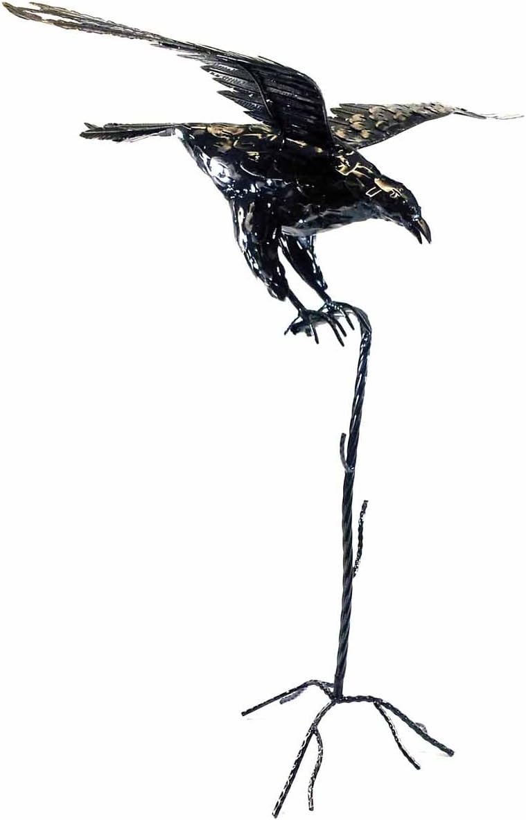 BWA Metal Decorative Sculpture For Home Or Garden - Soaring Bird Of Prey, Grey,black - Image 3