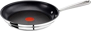 Tefal E85606 Jamie Oliver Pfanne | Bratpfanne | 28cm | Induktionspfanne | Integrierter Temperaturanzeiger | Antihaft-Versiegelung aus Edelstahl