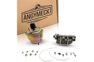 ANGYMECK 7 Inch Zinc Dual Power Brake Booster Kit With 1 Inch Bore Bail Top Master Cylinder Kit Booster Conversion Kit RSRB03123