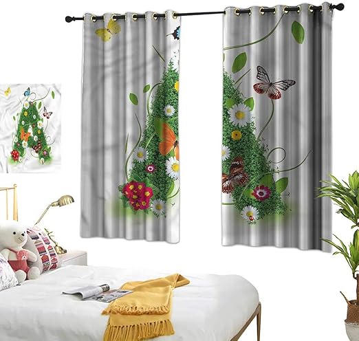 Amazon Com Double Curtain Rod Letter A Green Leaves A Symbol 72