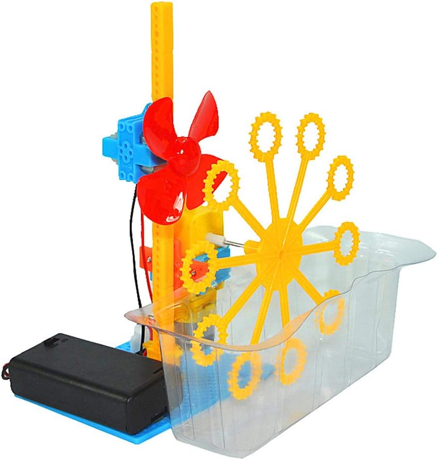 nuiOOui131 DIY Assembly Electric Bubble Machine Model Science Experiment Kit Education Toy Gift Art Crafts