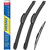3 wipers Replacement for 2013-2015 Land Rover Range Rover Windshield Wipers | Exact Fit Front and Rear Wiper Blades: Tool-Free Install, UV-Resistant Quiet Rubber, All-Weather Streak-Free (Set of 3)