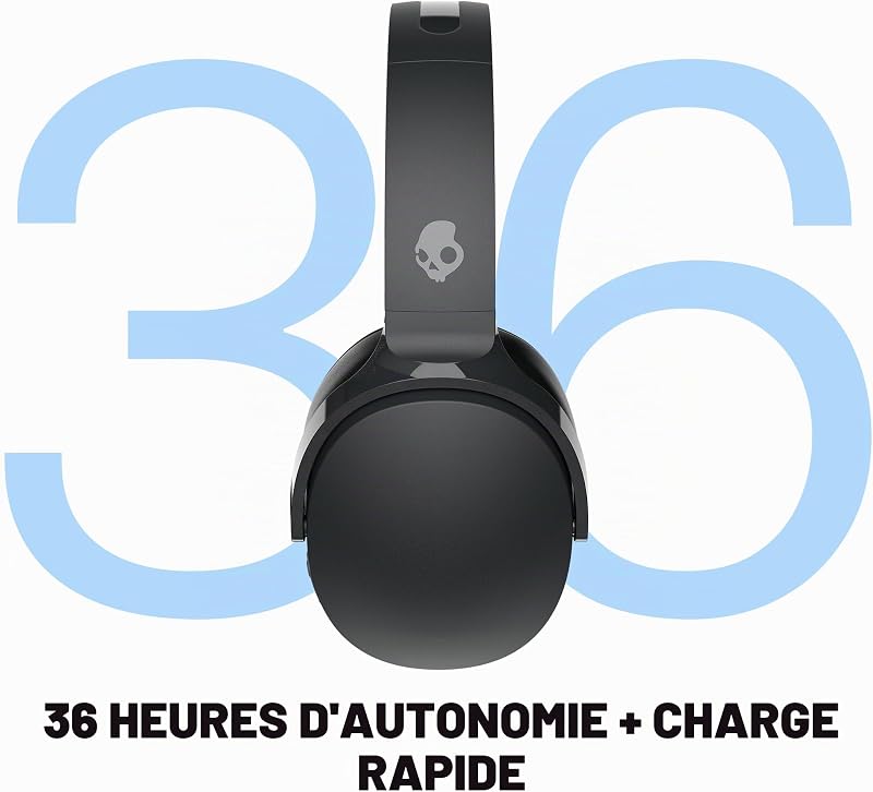Hesh Evo Casque Circum-Auriculaire Bluetooth sans Fil, Ajustement Isolant du Bruit, 36 Heures d’Autonomie, Conception Légère et Pliable - Noir