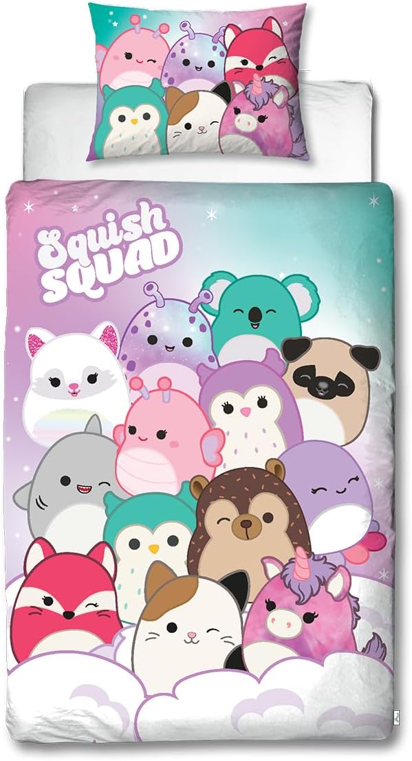Character World Squishmallows Duvet Cover Single Reversible 2 Sided Set