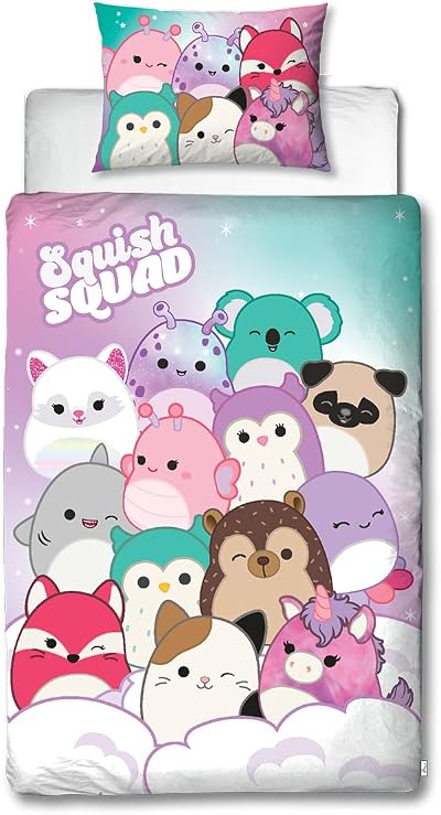 Character World Squishmallows Duvet Cover Single Reversible 2 Sided Set