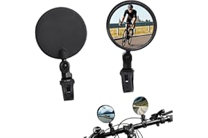 2Pcs Bike Mirror,Rotatable Bicycle Mirror Handlebar,360°Adjustable Cycling Rear view Mirrors,Convex Glass Mirror for 15-35mm 