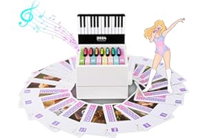 CARETHYS Piano Calendar 2024 Desk Calendar, Mini Piano Calendar, With 52 Weeks of Music Sheets, Playable Mini Piano Calendar 27 Cards Gifts (White)