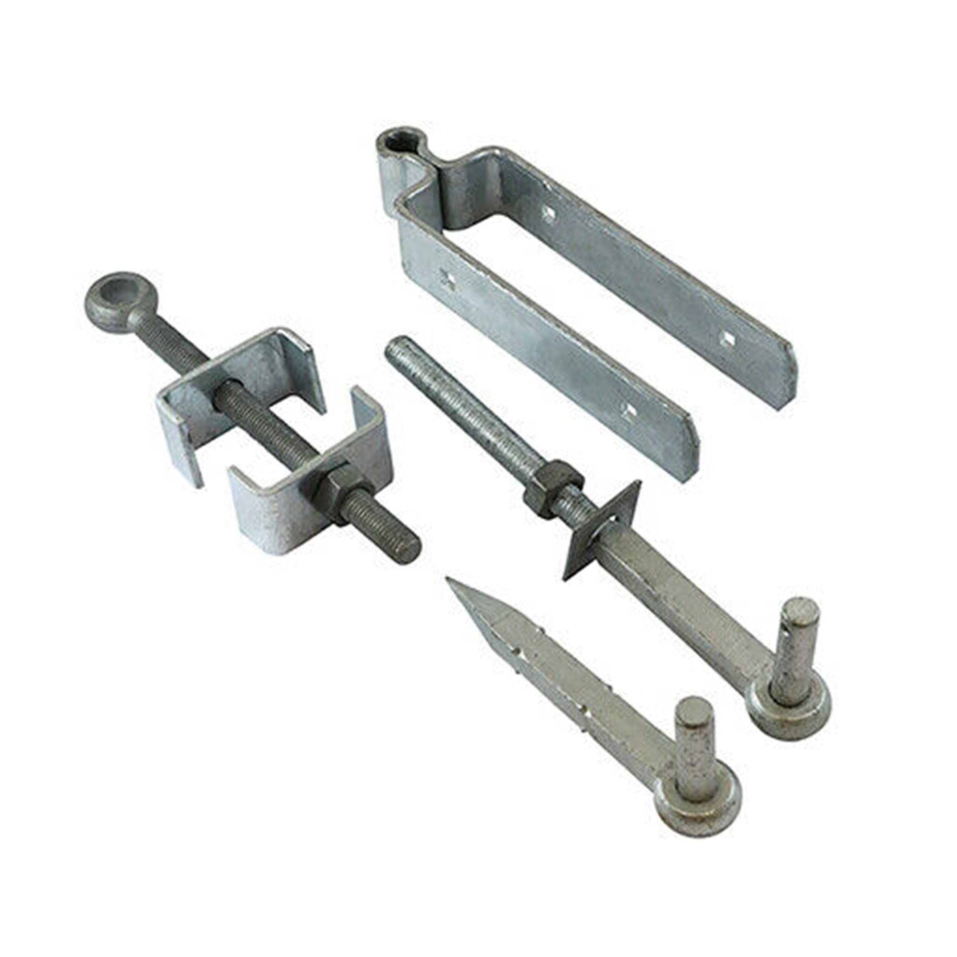 Field Gate Hinge Set Double Strap Adjustable Hook to Bolt and Drive Pattern | Hot Dip Galvanised | 12 Inch / 300mm