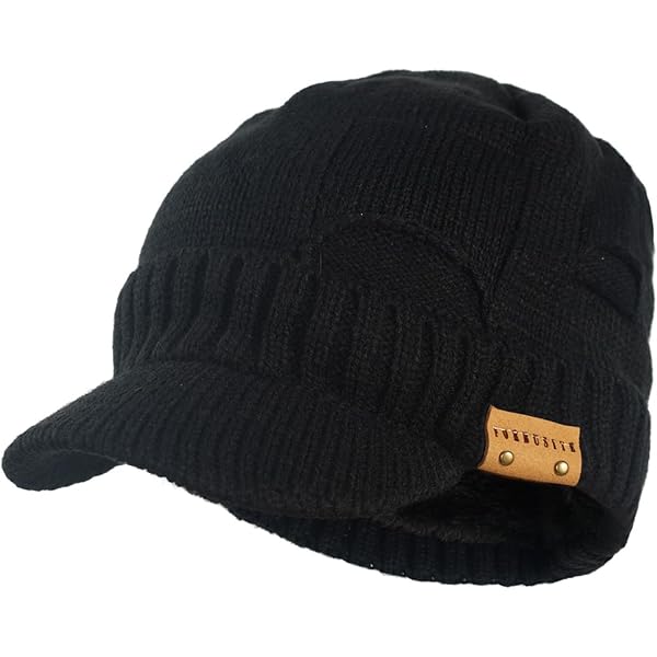 Amazon.com: Winter Visor Beanie Men and Women Cold Weather Thick