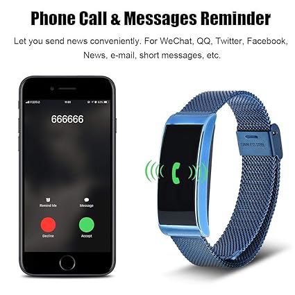 Amazon.com: Yosooa Metal Band Smart Bracelet, Phone Control ...