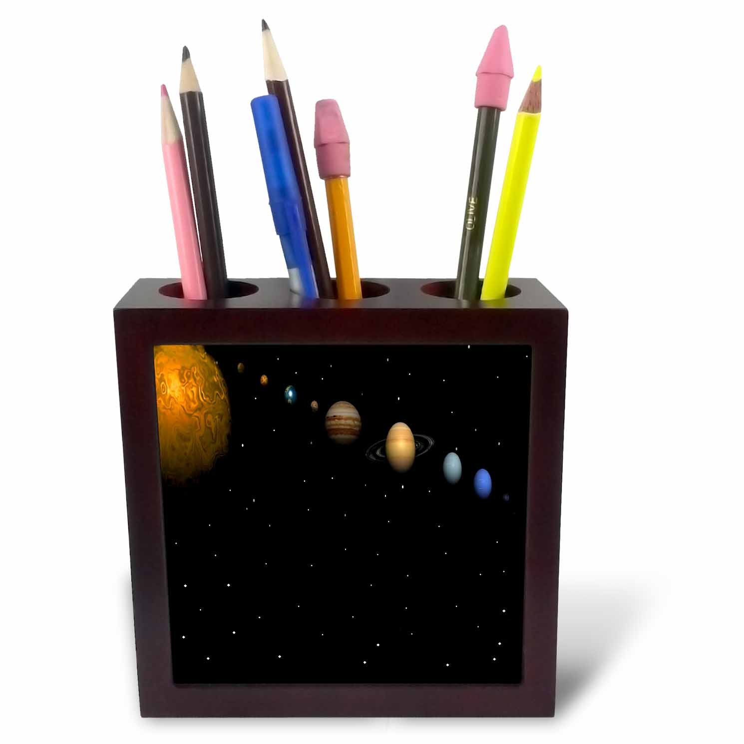 3dRose ph_40282_1 5-Inch Alignment of Our Solar System Tile Pen Holder