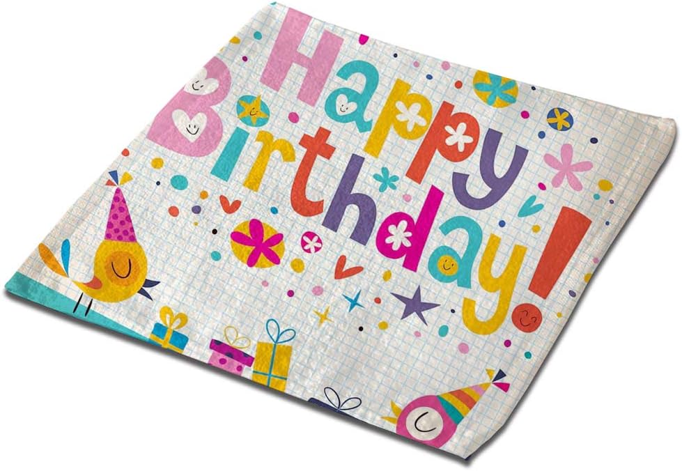 GULTMEE 2-Pack 13" Face Bath Towel Set Hand Towels and Washcloths Microfiber Dish Cloth, School Theme Math Student Note Pad Floral Rainbow Colored Party Quote Print