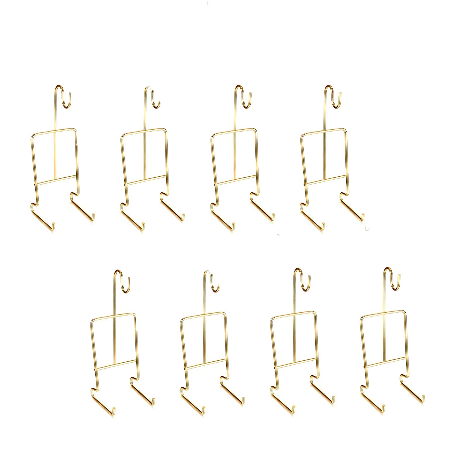 Verve Jelly 8pcs Tea Cup and Saucer Display Stand Holder Rack Gold Metal Cup Saucer Holder Tea Cup Holder Display Coffee Mug Organizer for Plate Teapot, 6.22 x 2.44 Inches