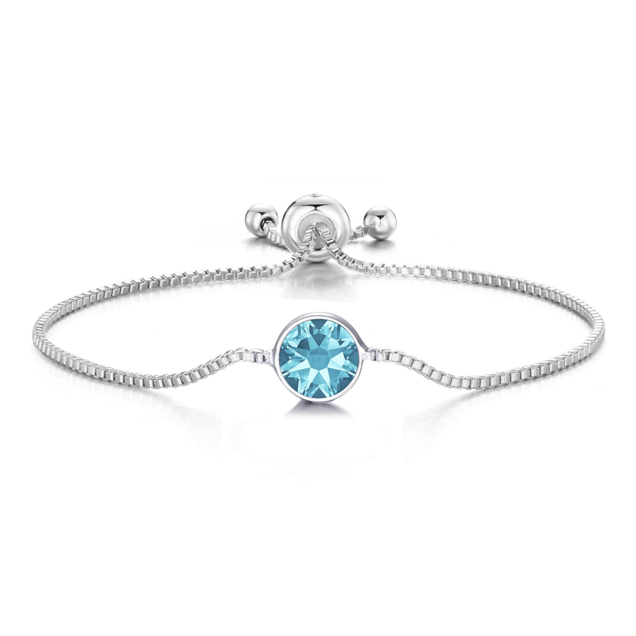 Philip Jones Light Blue Crystal Bracelet Created with Zircondia® Crystals
