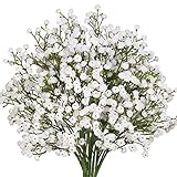 Senjie Artificial Fake Flowers Babys Breath/Gypsophila Bouquets for Wedding Home DIY Decoraction 7 PCS White