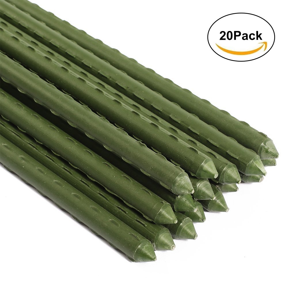 Sturdy Steel Garden Stakes 3Ft Plastic Coated Plant Stakes 10Pack 5/16
