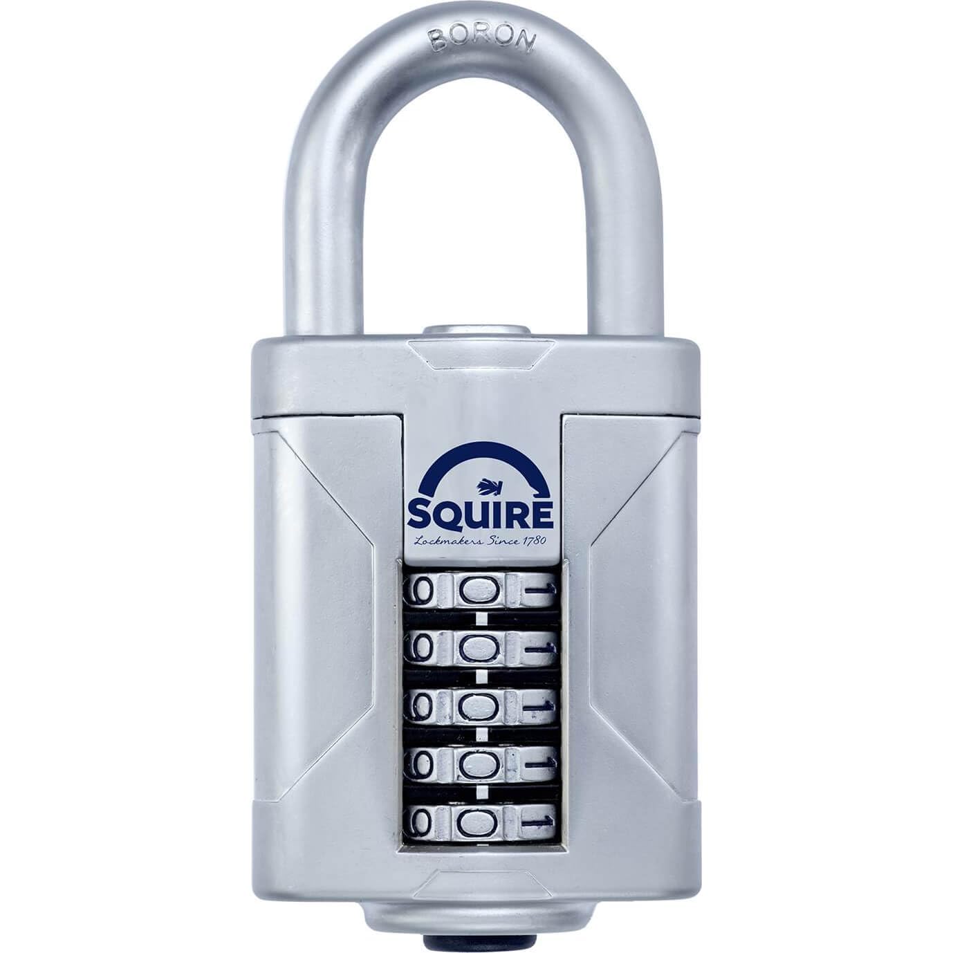 Squire Heavy Duty Padlock (Vulcan Combi 60) - Toughest Open Shackle - 5 Wheel Vulcan Padlock - Steel Cast Alloy for Corrosion Resistance - Weatherproof Lock for Home, School & Shed (Blue, 60 mm)