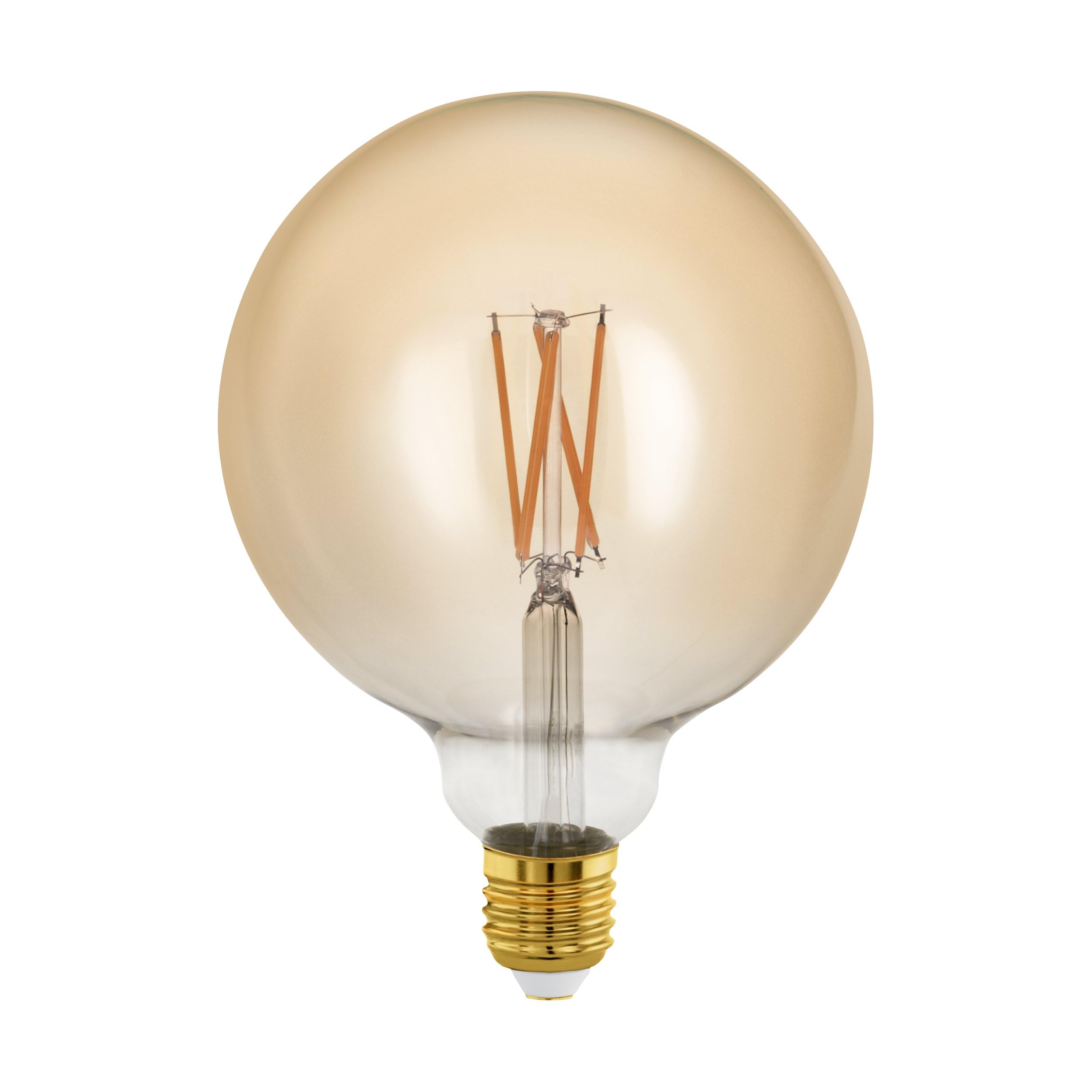 Eglo Dimmable E27 LED globe, golden vintage filament light bulb, Edison lamp for retro lighting, 4 watt (equivalent to 28 watt), 300 lumen, warm white glow, 1700 Kelvin, G125, Ø 5"