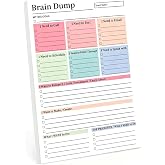 50 Page Brain Dump Notepad, Minimal Planning Notebook | To Do List Notepad with Multiple Functional Sections, A5 Daily Planning Management Manual,
