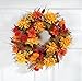 Fall Mum Wreath by OakRidge™, 18” Diameter, Silk Floral Autumn Home Décor for Indoor/Outdoor Use