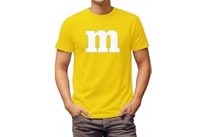 Chicingyou Letter M T-Shirt Halloween Group Costume with Iron on Letter DIY Funny Team Outfit for Couple Women Men Cosplay