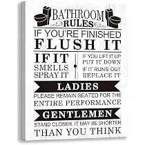 Amazon.com: Kas Home Bathroom Canvas Wall Art | Rustic Bathroom ...