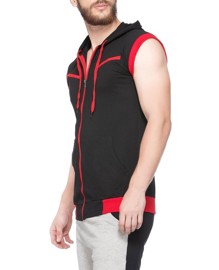 v3squared men's cotton hooded vest ($pzip)