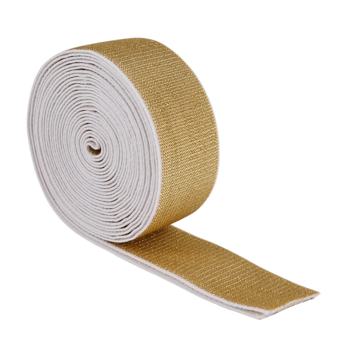 Suncoolla 5M Gold Silver Glitter Elastic Band (Gold, 40mm)