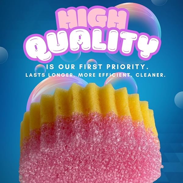 HAROES NON SCRATCH PREMIUM KITCHEN SPONGES – PACK OF 3 – SCRUBBER & DOUBLE SIDED SPONGE – NO HOLES – MULTIPURPOSE, DISH, BATHROOM, KITCHEN, WASHING & PLUS