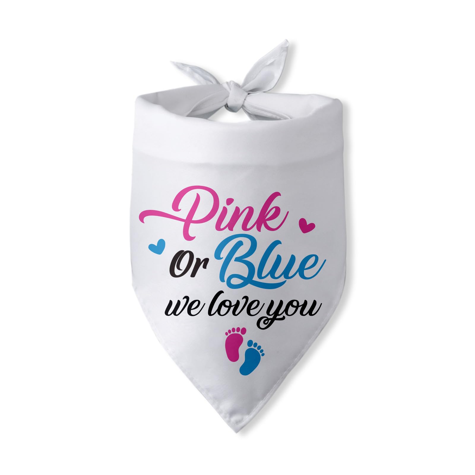 Photo 1 of Pink or Blue We Love You Dog Bandana Baby Announcement Dog Gender Reveal Outfit Pregnancy Announcement Photo Props for Large Medium Small Dog Gender Reveal Party Decorations Dog Scarf