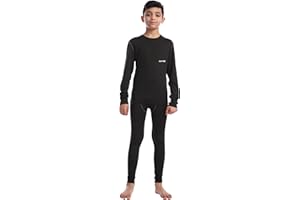 CVVTEE Boys Athletic Base Layer Compression Underwear Set 2pcs Thermal Long John for Kids