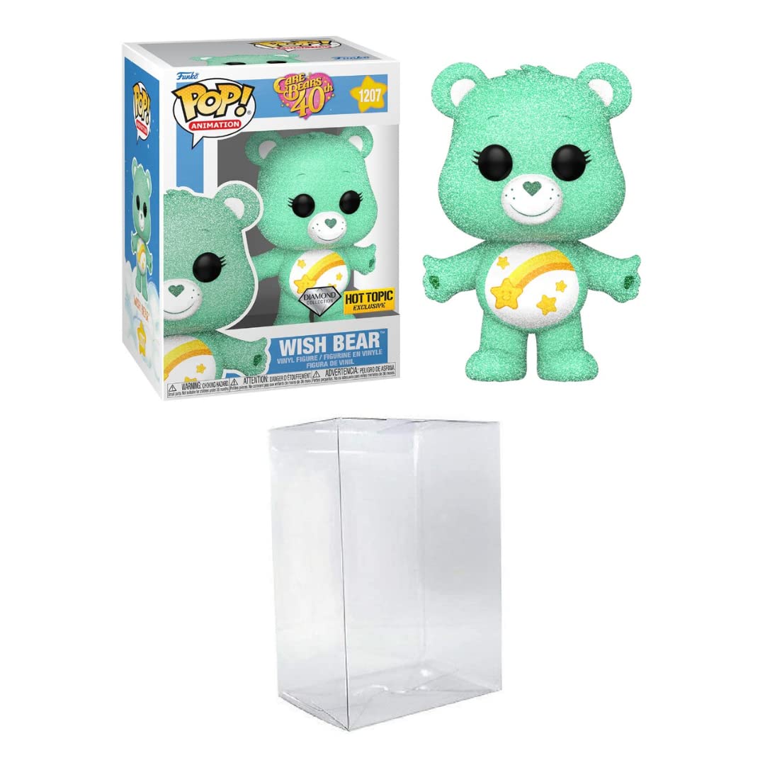 Funko POP! Animation: Care Bears 40th Anniversary - Wish Bear Diamond Bundled with a Byron's Attic Pop Protector
