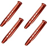 KUMGROT 4 Pcs Snow Sand Tent Stakes Stakes Pegs U-Shaped Beach Tent Nails | Aluminum Alloy 9" Lightweight Tent Pegs for Boating Hiking Backpacking Picnic (Orange)