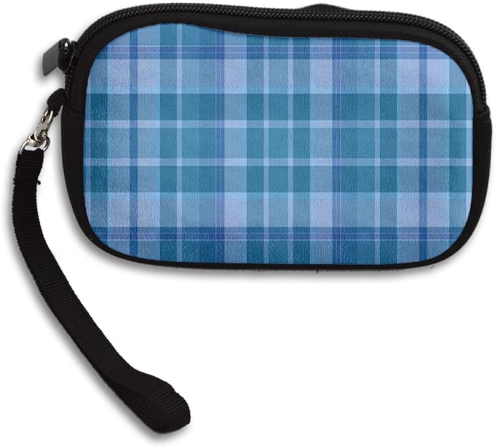 blue plaid purse