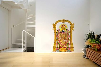 Rawpockets Lord Tirupathi Balaji Wall Sticker (PVC Vinyl, 1 cm x 70 cm x 50 cm)