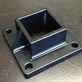 Aluminum Heavy Duty Floor Post Flange fits 2" Sq Post for Fence or Deck - Black (2)