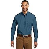 Port Authority Men's Long Sleeve Carefree Button-Down Poplin Shirt