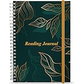 Getvow Reading Journal - Review and Track Your Reading Progress with 72 Book Reviews - Book Journal Reading Log Journal with Back Pocket, 5.8" x 8.3", Green Leaf
