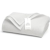BOLL & BRANCH Waffle Bed Blanket - Full/Queen, White - Luxury 100% Organic Cotton - Soft, Lightweight and Breathable - Textured Waffle Weave Design