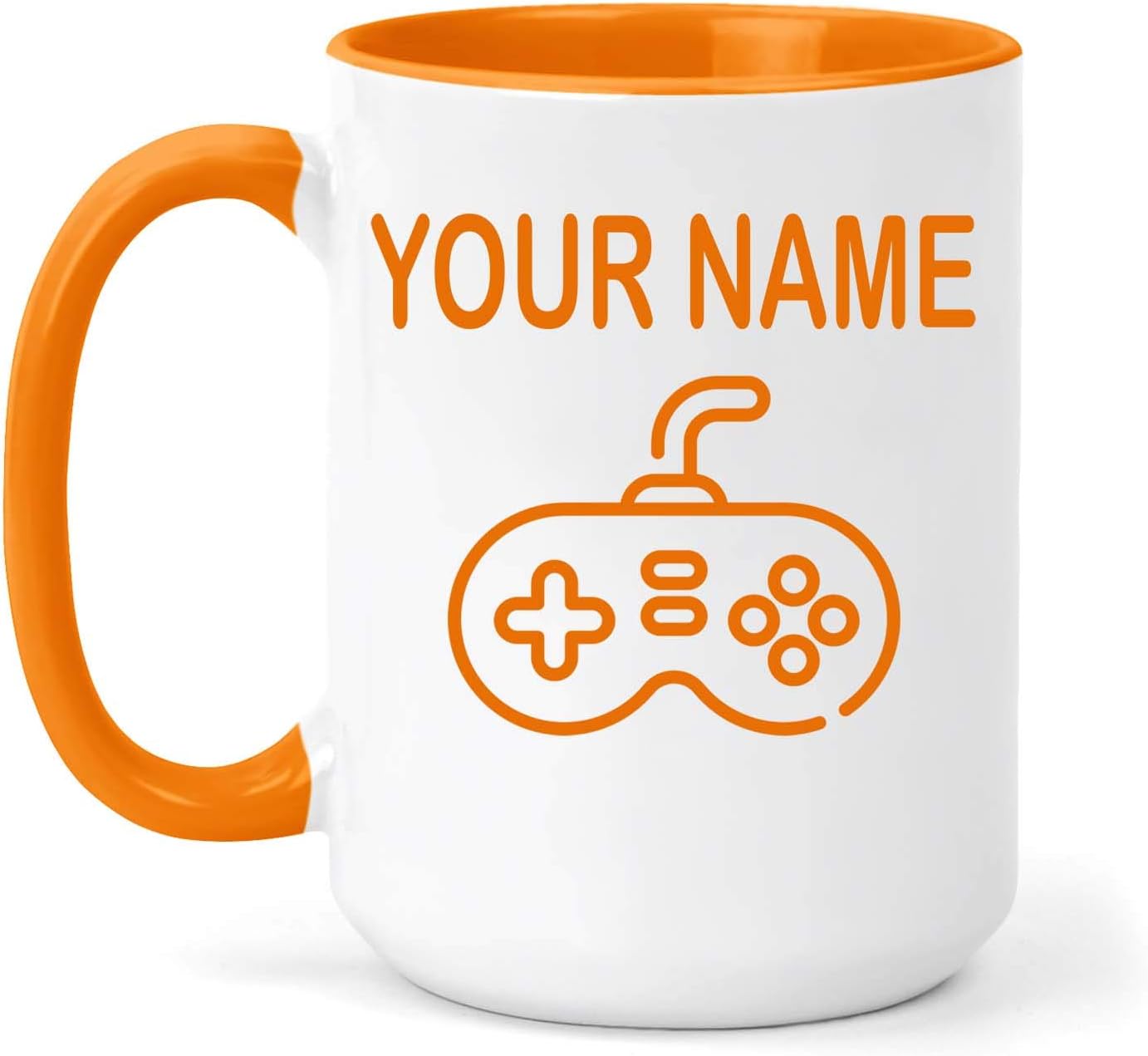 Personalised Two Tone Gaming Mug - Hobbies, Gift (,Orange)