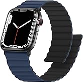 Anlinser Magnetic Bands Compatible with Apple Watch Band 49/46/45 44/42/41/40/38mm, Women Men Double Side Reversible Strap for iWatch Ultra 3-1 Series 11/10/9/8/7-1 SE(49/46/45/44/42,Dark Blue/Black)