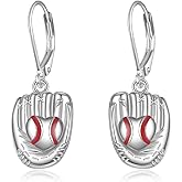 Ball Sports Earrings 925 Sterling Silver Soccer/Volleyball Dangle Drop Earrings Jewelry Gifts for Women