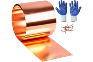 D.MATIALL Copper Flashing 99.95% Pure - 16 Oz 24 Gauge 0.5mm Thickness - 10 Feet Length Copper Roll in Various Widths – Contractors & DIY Projects (24 Ga, 10" Width x 10 FT)